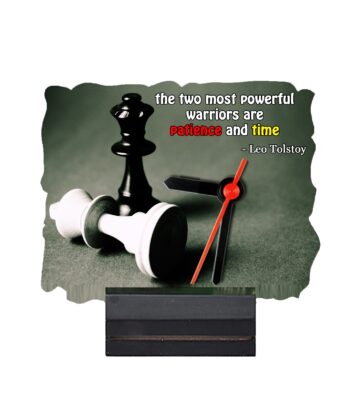 5'' x 4'' Rectangular Shape Personalized Photo Printed Wooden Table Clock (with Wooden Base)