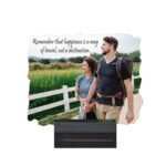 5'' x 4'' Rectangular Shape Personalized Photo Printed Wooden Table Frame (with Wooden Base)