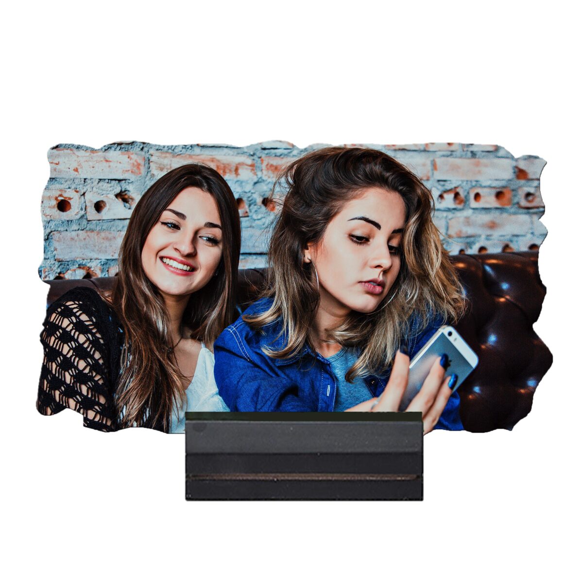 7'' x 4'' Rectangular Shape Personalized Photo Printed Wooden Table Frame (with Wooden Base)