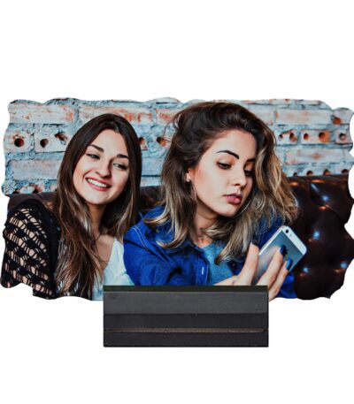7'' x 4'' Rectangular Shape Personalized Photo Printed Wooden Table Frame (with Wooden Base)