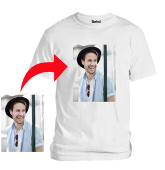 Personalized Photo Printed Premium Cotton Half Sleeve White Tshirt