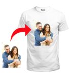 Personalized Photo Printed Polyester Half Sleeve White Tshirt (Shiny)
