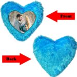 Heart Shape Single Side Personalized Photo Printed Fur Cushion (Back Fur) - Image 7