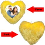 Heart Shape Single Side Personalized Photo Printed Fur Cushion (Back Fur) - Image 2