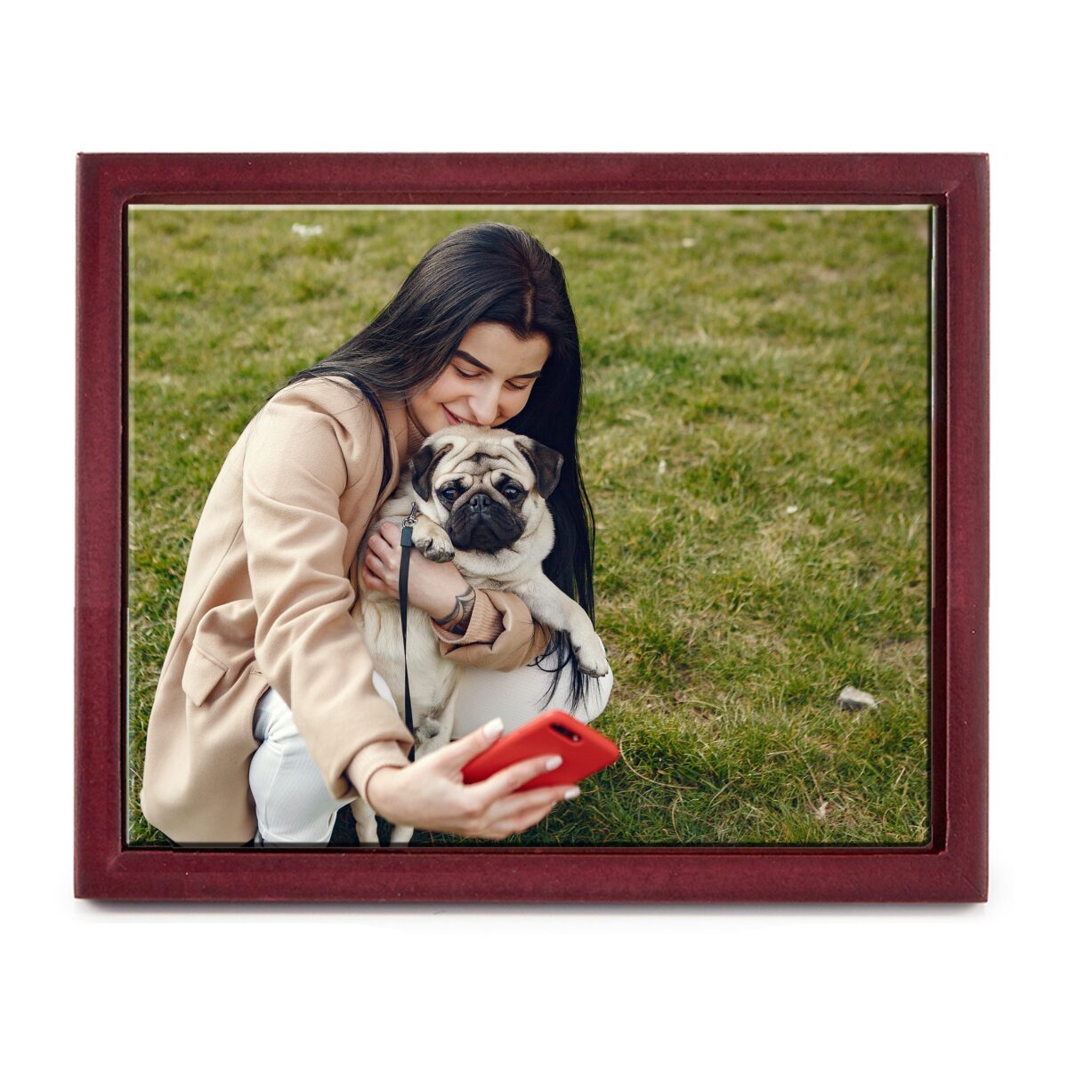 10” x 8” Personalized Photo Printed Ceramic Tile (with Wooden Frame)