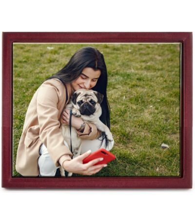 10” x 8” Personalized Photo Printed Ceramic Tile (with Wooden Frame)