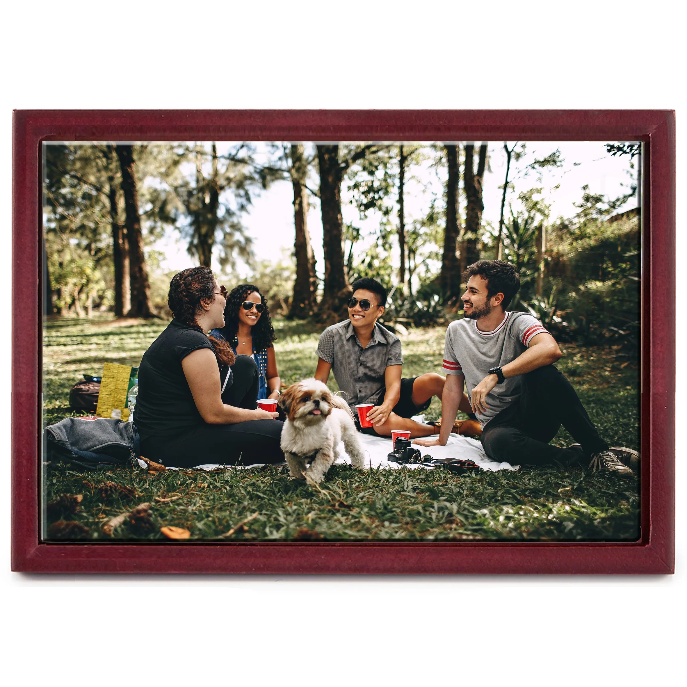 8” x 12” Personalized Photo Printed Ceramic Tile (with Wooden Frame)