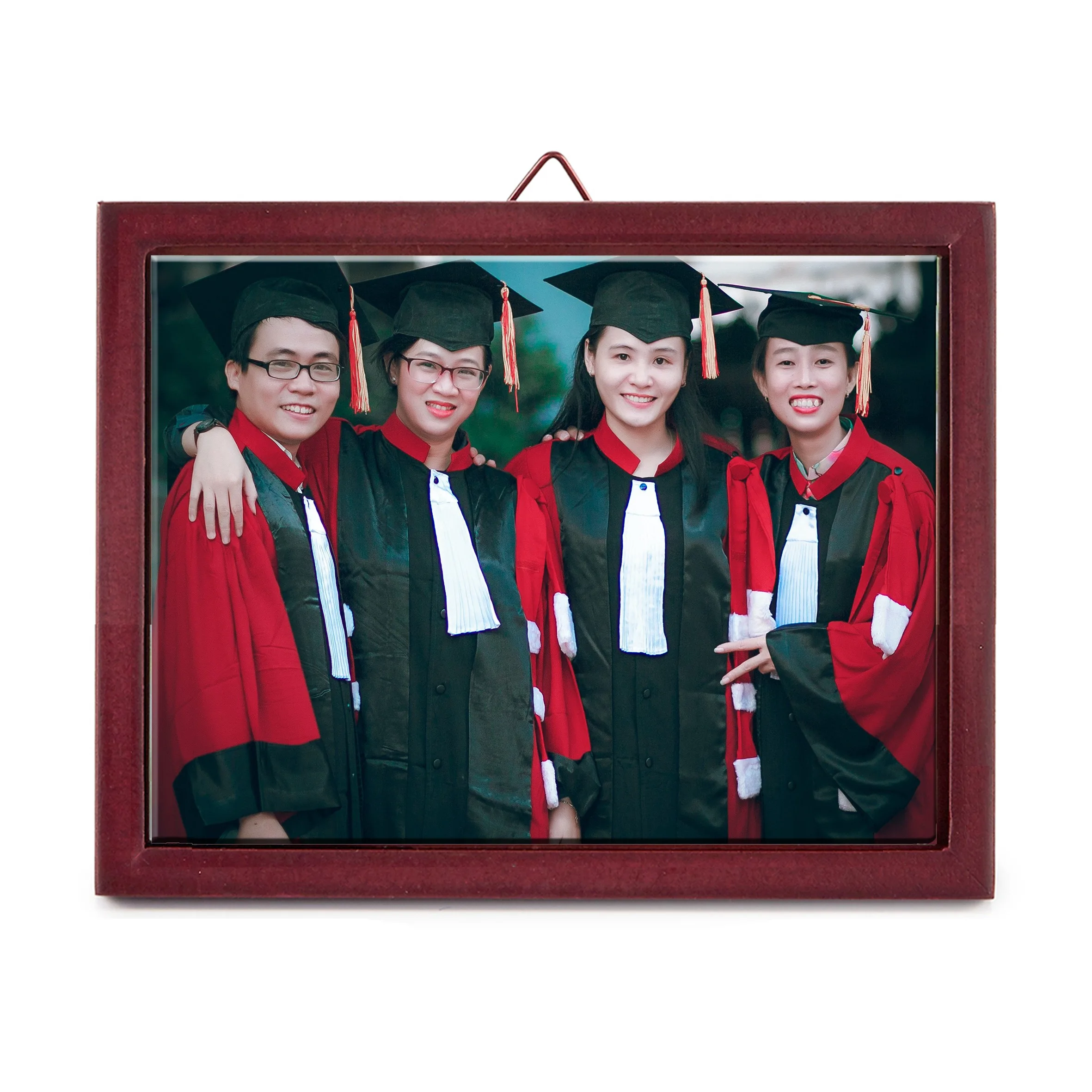 8” x 6” Personalized Photo Printed Ceramic Tile (with Wooden Frame)