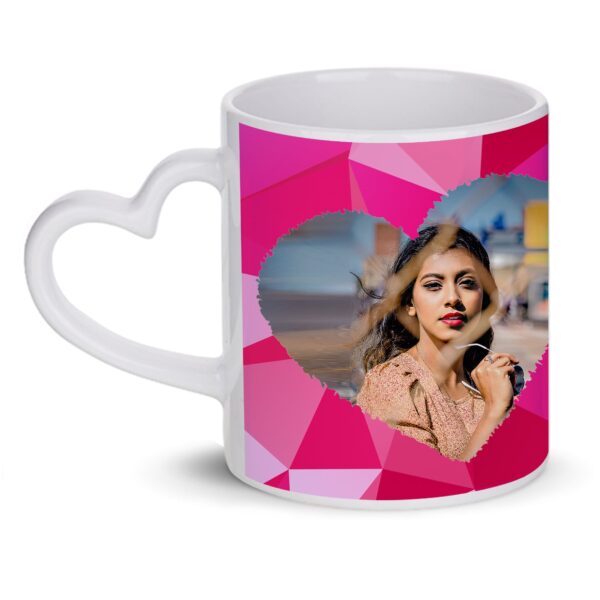 White Heart Handle Mug