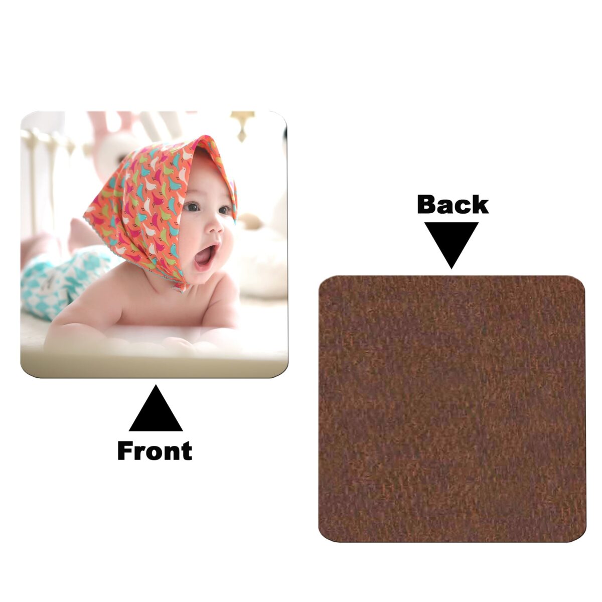 Square Shape Single Sides Printable MDF Coaster (Set of 4) (Different Photos Print in Different Coaster) - Image 2