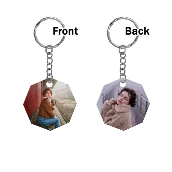 Octagon Shape Both Sides Printable MDF Keyring