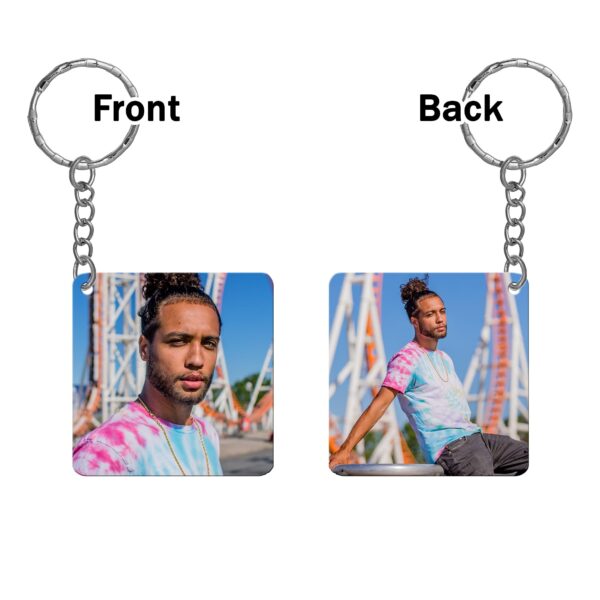 Square Shape Both Sides Printable MDF Keyring