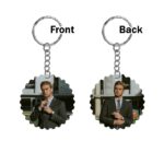 Round Shape side cut Both Sides Printable MDF Keyring