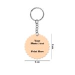 Round Shape side cut Both Sides Printable MDF Keyring - Image 2