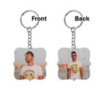 Square Shape side design Both Sides Printable MDF Keyring