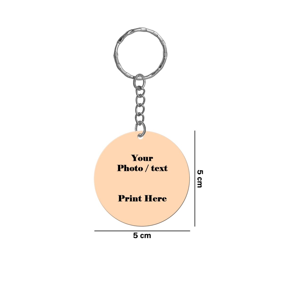 Round Shape Both Sides Printable MDF Keyring - Image 2