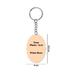 Oval side cut Shape Single Side Printable MDF Keyring - Image 2