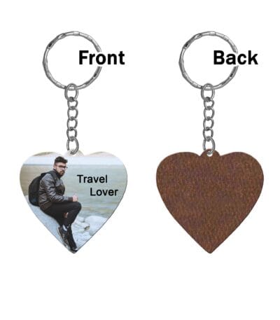 Heart Shape Single Side Printable MDF Keyring
