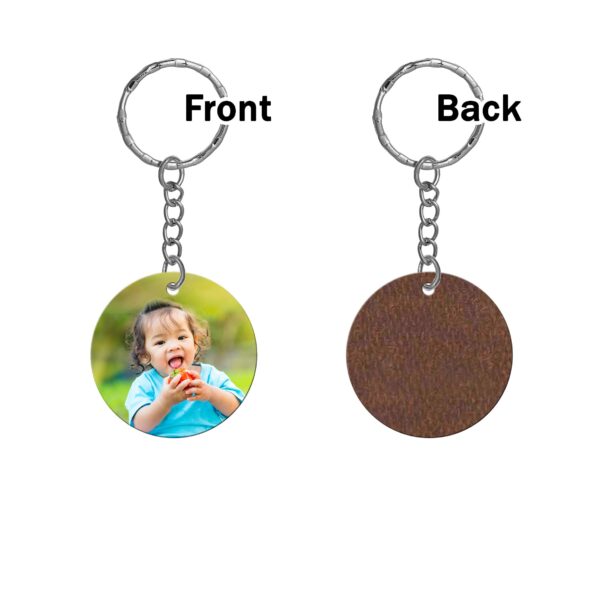 Round Shape Single Side Printable MDF Keyring