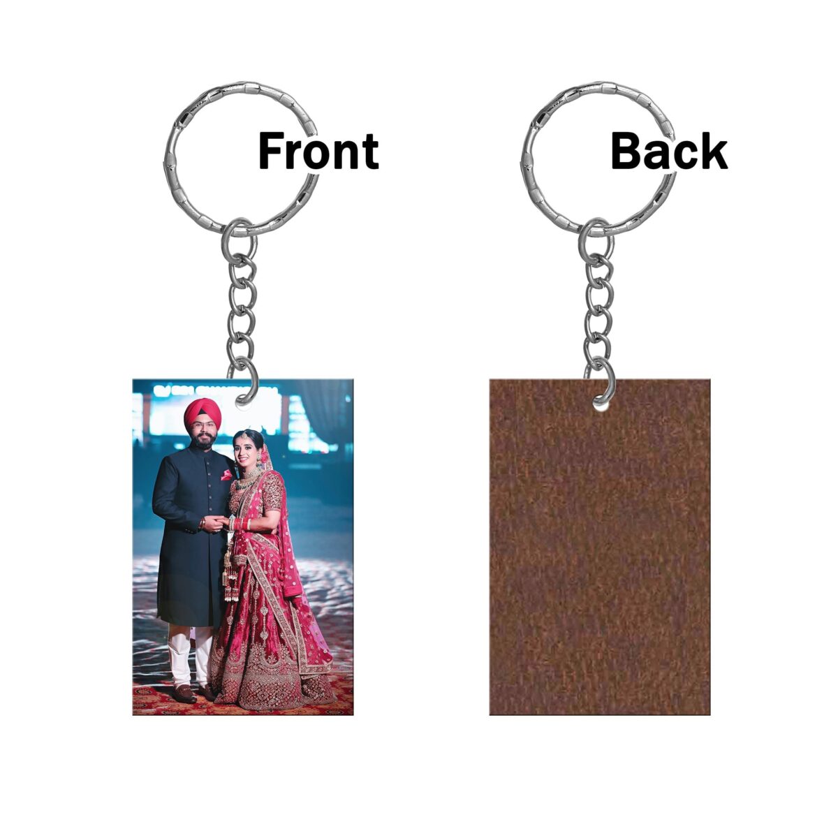 Rectangular Shape Single Side Printable MDF Keyring