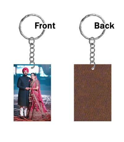 Rectangular Shape Single Side Printable MDF Keyring