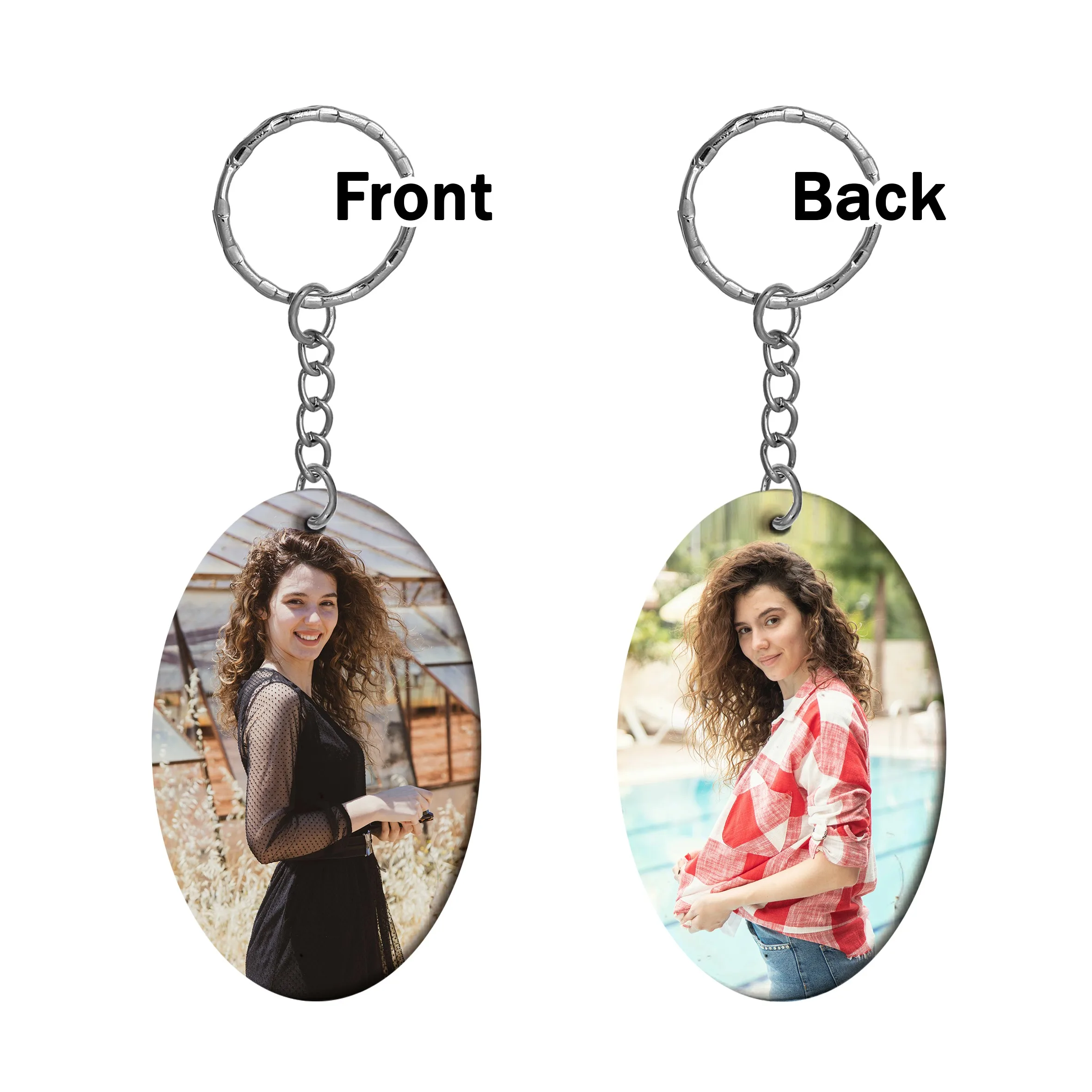 Oval Shape Both Sides Printable Polymer Keyring