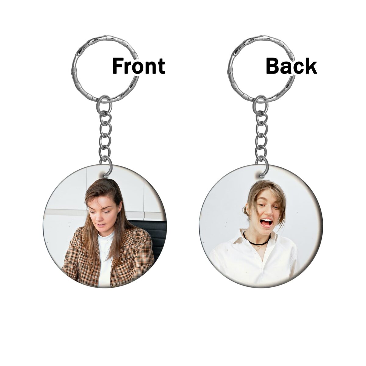 Round Shape Both Sides Printable Polymer Keyring