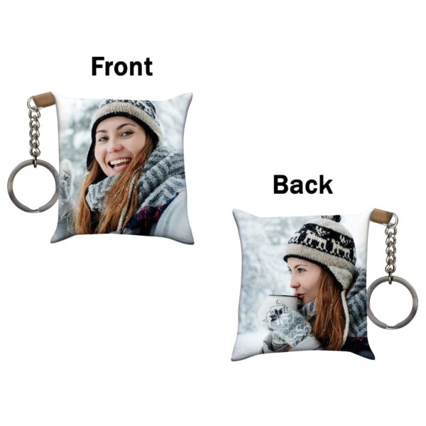 Square Shape Both Sides Printable Cushion Keyring