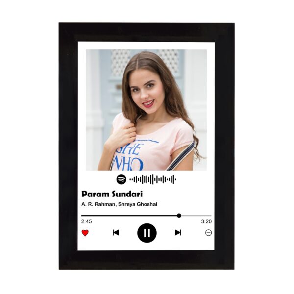 Spotify Song Code Wooden Classic Photo Frame - Black Colour, 8"x12"x1" Frame