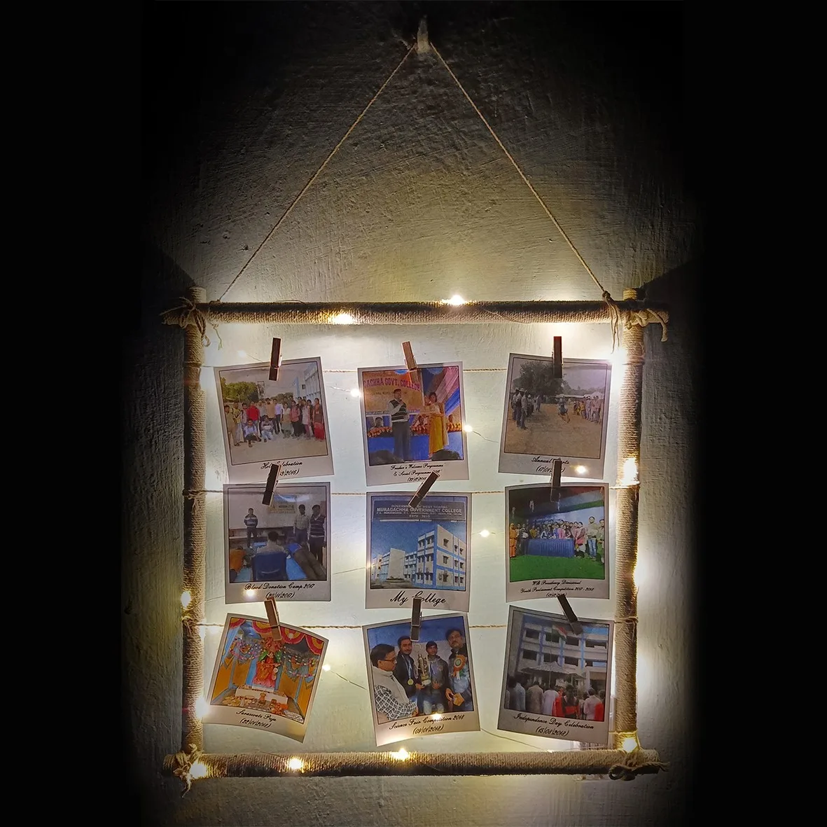 9 Photos Displayable Handmade Wall Hanging Home Décor item (With LED) - Image 2