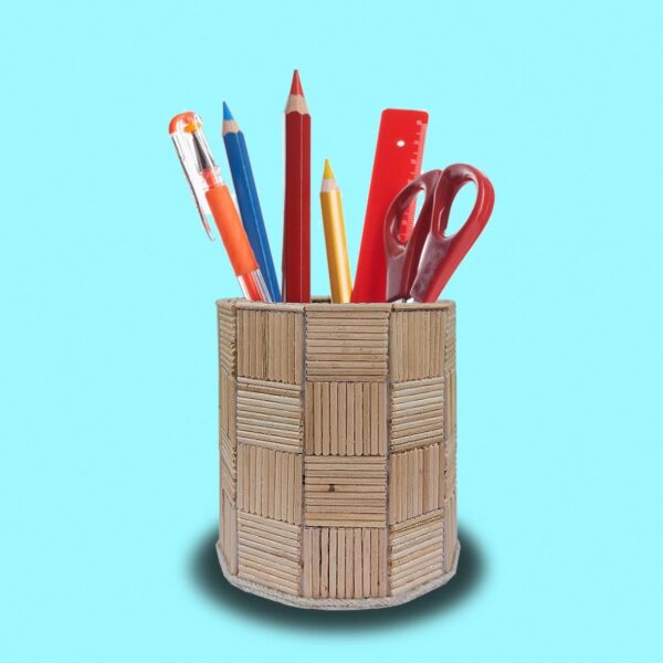 Handmade Cardboard-Stick-Based Regular Pen Stand