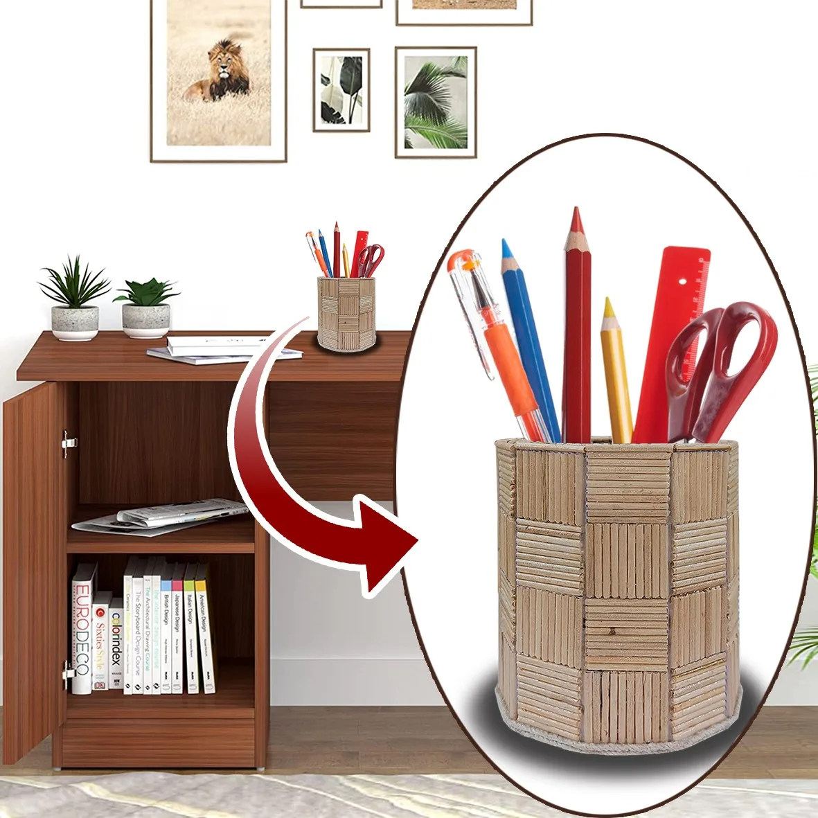 Handmade Cardboard-Stick-Based Regular Pen Stand - Image 4