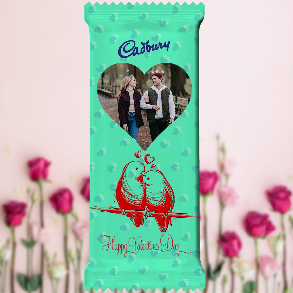 Valentine's Day Special Cadbury Dairy Milk Fruit and Nut (80g) wrapped in Customized Photo Printed Wrapper (Type 04)