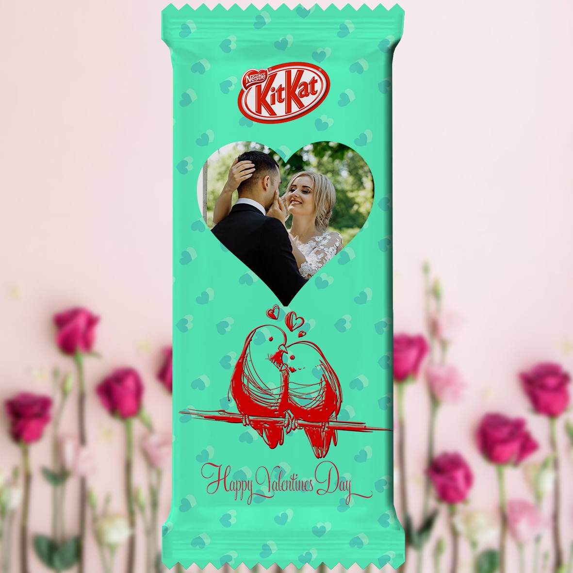 Valentine's Day Special KitKat (77g) wrapped in Customized Photo Printed Wrapper (Type 04)