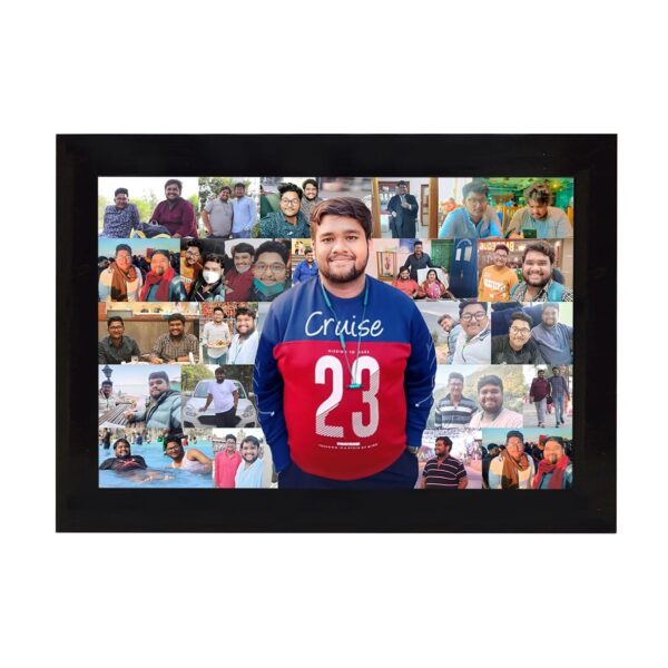 Mosaic Photo Frame Wooden Classic Photo Frame (with 16-26 photos) - Black Colour, 8"x12"x1" Frame