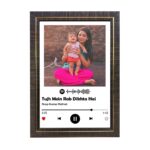 Spotify Song Code Wooden Classic Photo Frame - Black Colour With Golden Strips Designed, 8"x12"x1" Frame