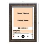 Spotify Song Code Wooden Classic Photo Frame - Black Colour With Golden Strips Designed, 8"x12"x1" Frame - Image 3