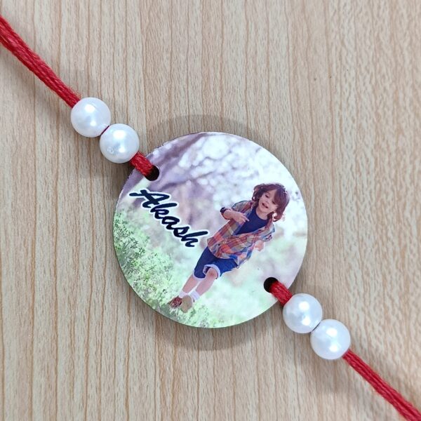 Personalized Photo Printed MDF Rakhi (Type - 01) - Normal Round Shape Rakhi