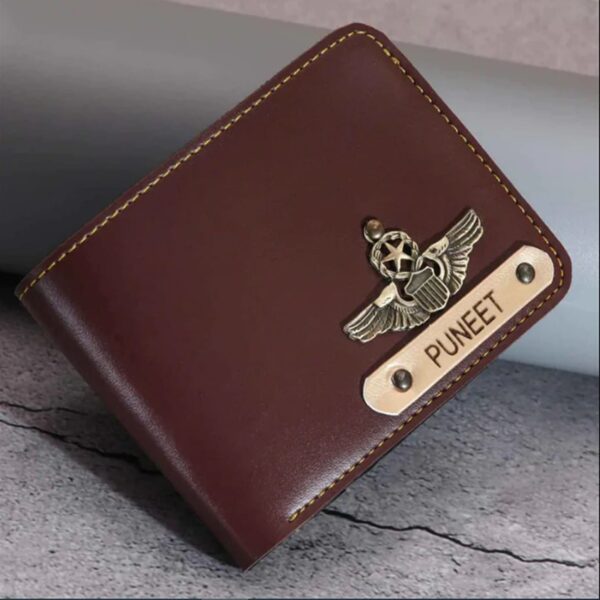 Leather Wallet for Men Personalized with Name and Charm