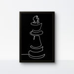 Bold "Black on Black" theme handmade rope art featuring a Chess King.