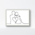 Love Forever minimalist one rope art in white frame for home decor.