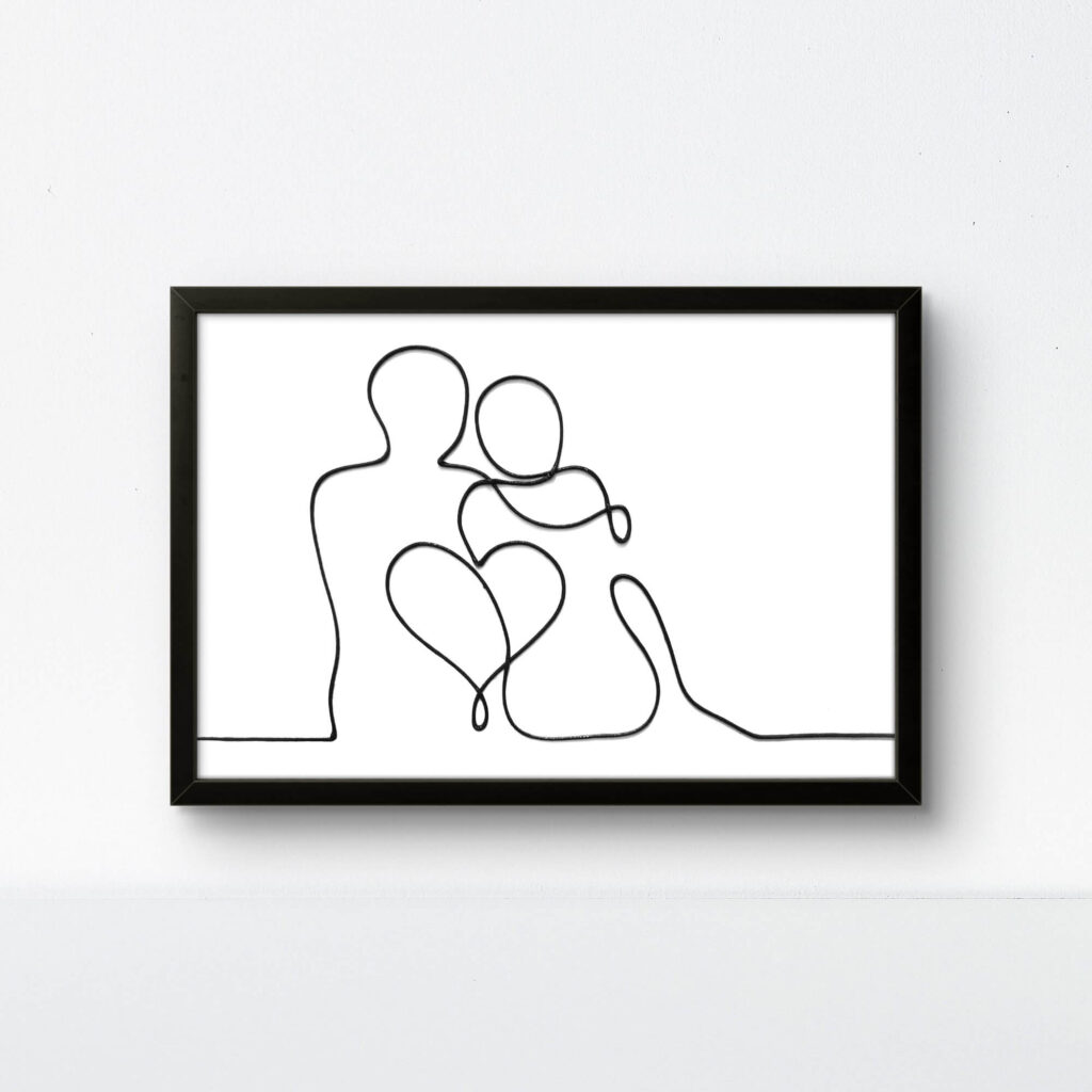 Love Forever handmade one rope string art with premium black frame.
