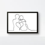 Love Forever handmade one rope string art with premium black frame.