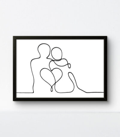 Love Forever handmade one rope string art with premium black frame.