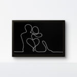 Luxury black on black Love Forever string art with white rope detail.