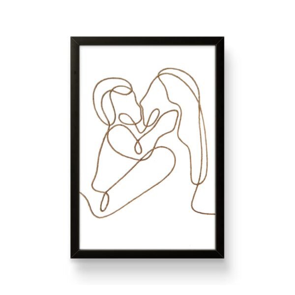 Mother & Child Handmade String Art | One Rope Art with 8″x12″ Frame