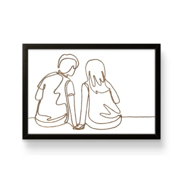 Young Love – Handmade String Art | One Rope Art with 8″x12″ Frame