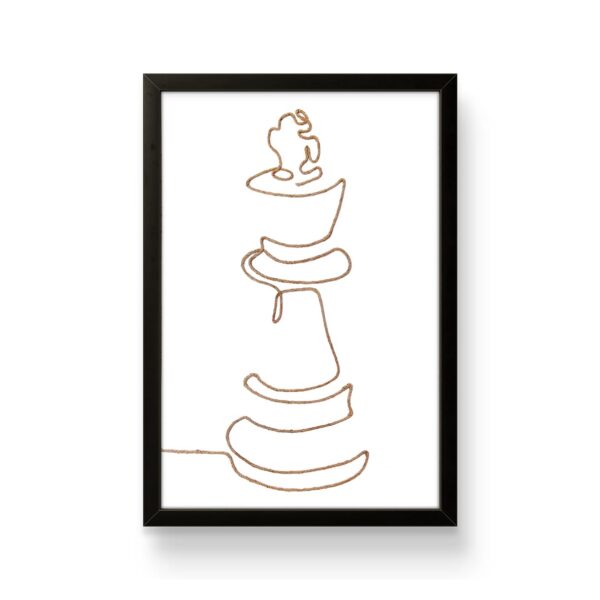 King's Move – Handmade Chess King String Art | One Rope Art with 8″x12″ Frame