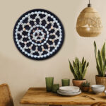 Wall View of Ful Kori – Handmade Mandala Shell Art in Dining Room Setting