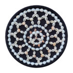 Handmade Mandala Wall Hanging Made of Cowrie Shells, Sea Shells, and Conch on Black Cotton Rope Base